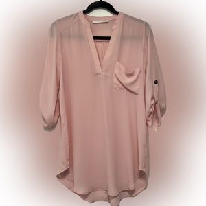 Peach/soft pink flowy top